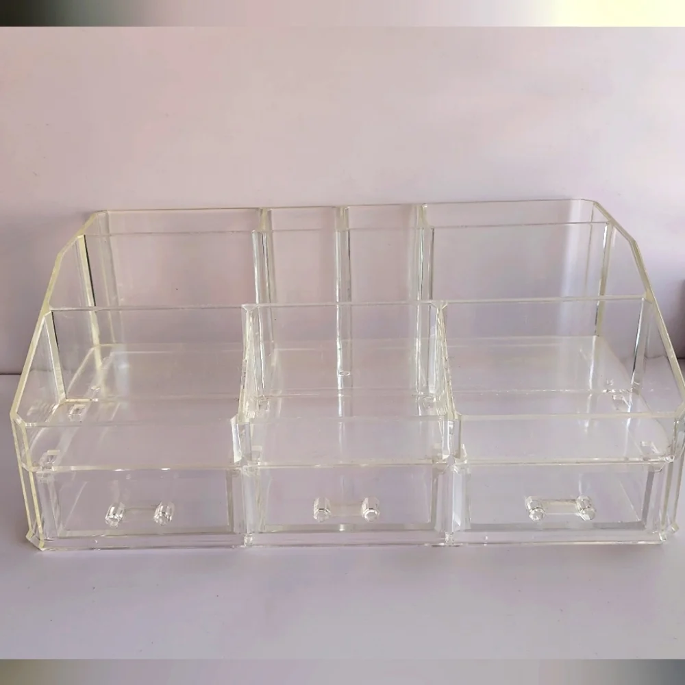 Acrylic makeup organizer 3 drawer